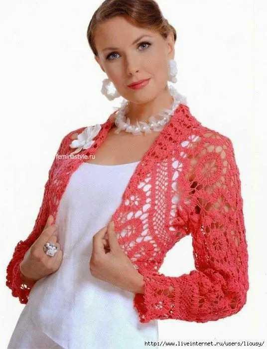 Bellísimo bolero tejido al crochet con técnica de encaje irlandés ...