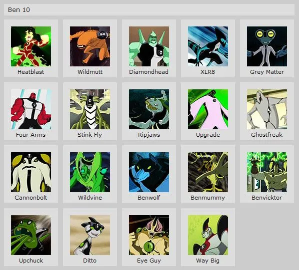 Ben 10 Omnitrix / Ultimatrix Aliens / Blog / Martin Caine Ben 10 Omnitrix / Ultimatrix Aliens / Blog / Martin Caine