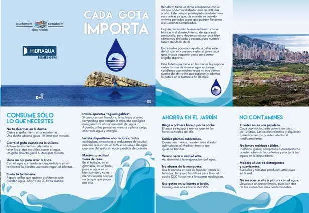 BENIDORM.- 'Cada gota cuenta', lema de la campaña de consumo ...