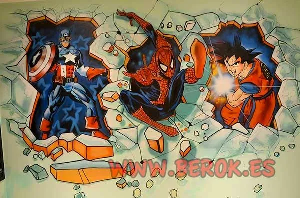 Berok Graffiti mural profesional en Barcelona: Habitación temática ... Berok Graffiti mural profesional en Barcelona: Habitación temática ...