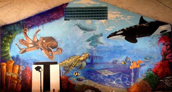 Berok Graffiti mural profesional en Barcelona: Mural paisajes para ... Berok Graffiti mural profesional en Barcelona: Mural paisajes para ...