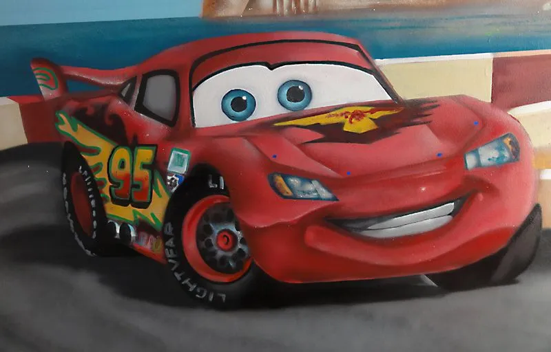 Berok Graffiti mural profesional en Barcelona: MURAL INFANTIL CARS 2 Berok Graffiti mural profesional en Barcelona: MURAL INFANTIL CARS 2