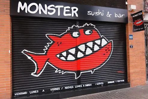 Berok Graffiti mural profesional en Barcelona: septiembre 2012