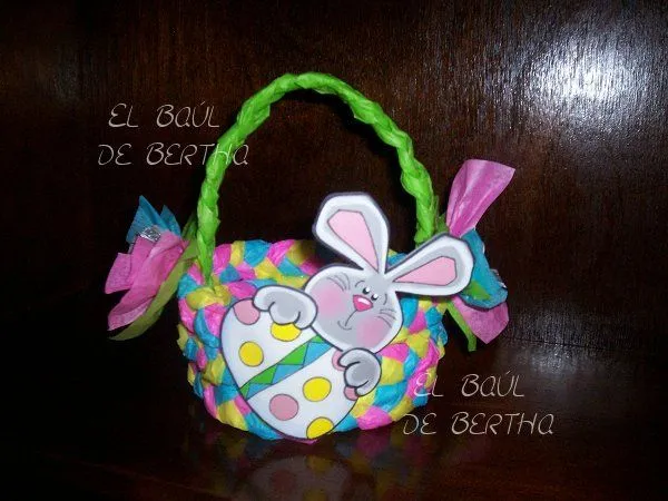 BERTHA MANUALIDADES *.:。✿: Canasta Conejito de Pascua BERTHA MANUALIDADES *.:。✿: Canasta Conejito de Pascua