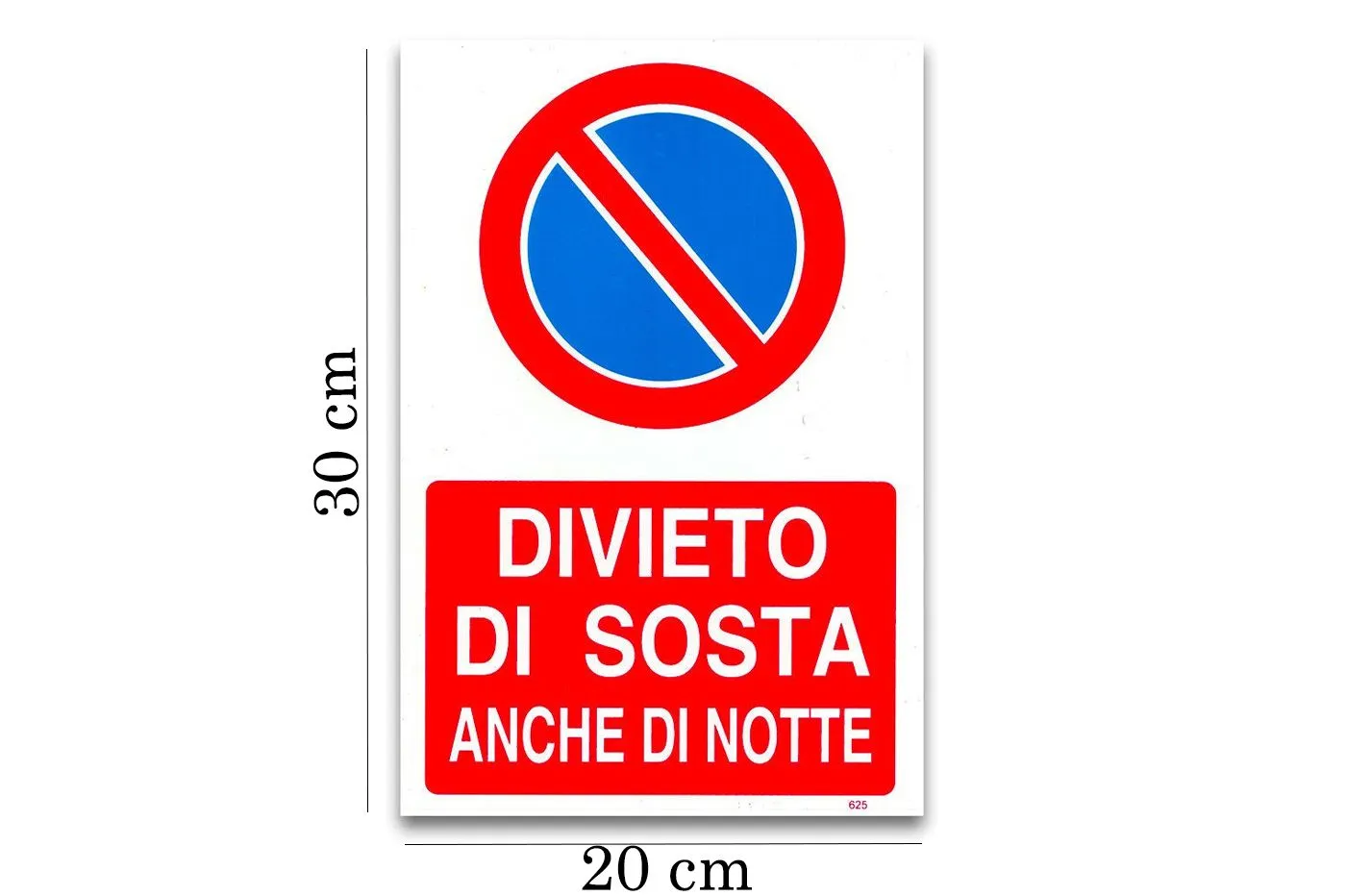 BES-31977 - Segnaletica - beselettronica - Cartello divieto di sosta anche  di notte 12pz targa segnaletica stradale 30x20cm