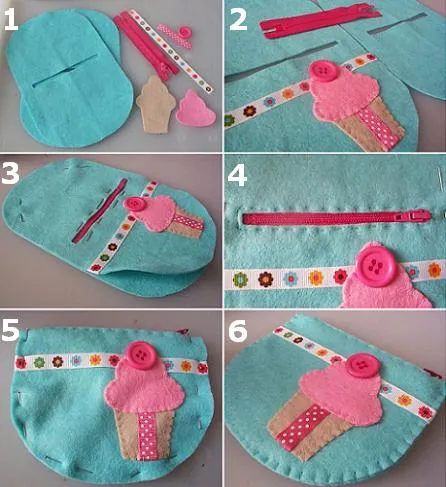 Besos y Achuchones: Monederos de fieltro