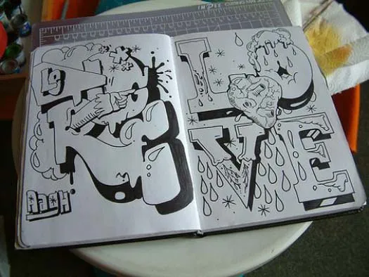 Best Graffiti Design: Graffiti Blackbook: 5 Graffiti Sketch on Paper Best Graffiti Design: Graffiti Blackbook: 5 Graffiti Sketch on Paper