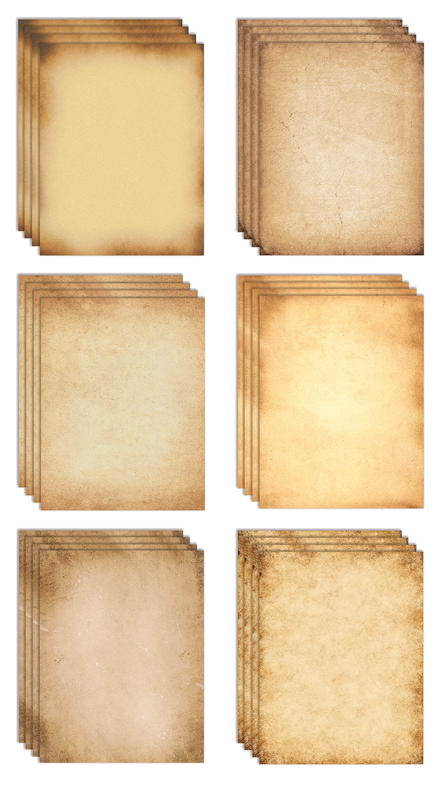 Better Office Products, 100 hojas, papel de pergamino clásico de aspecto  antiguo, tamaño carta de 8.5 x 11 pulgadas, papel de impresión de doble  cara, 6 diseños, paquete de 100 : Amazon.com.mx: Oficina y papelería