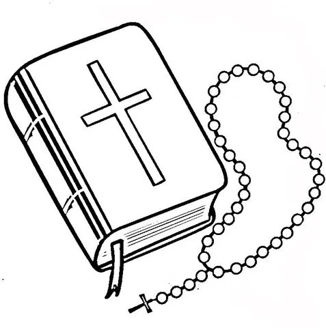 Dibujo de Biblia y Rosario para colorear | Dibujos para colorear ... Dibujo de Biblia y Rosario para colorear | Dibujos para colorear ...