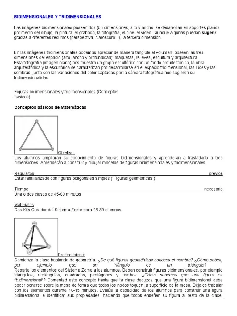 Bidimensionales y Tridimensionales | PDF | Geometría | Escultura Bidimensionales y Tridimensionales | PDF | Geometría | Escultura