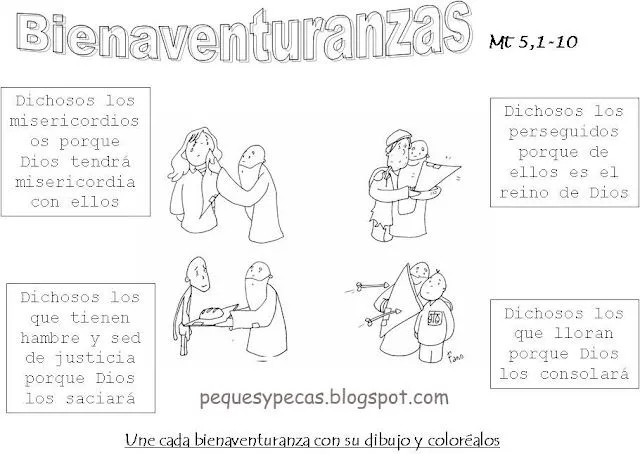PEQUES Y PECAS...: ACTIVIDADES DE LAS BIENAVENTURANZAS. PEQUES Y PECAS...: ACTIVIDADES DE LAS BIENAVENTURANZAS.
