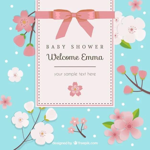 Tarjeta floral de la bienvenida del bebé | Descargar Vectores gratis