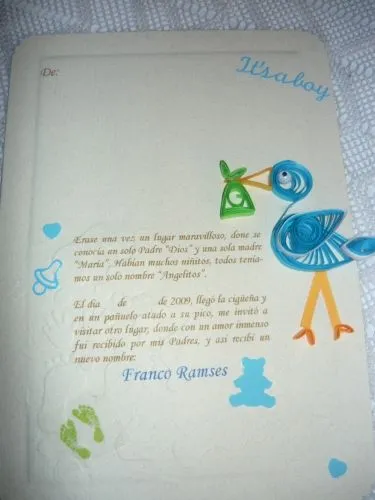 Imagen Tarjetas en filigrana de bienvenida para bebés - grupos. Imagen Tarjetas en filigrana de bienvenida para bebés - grupos.