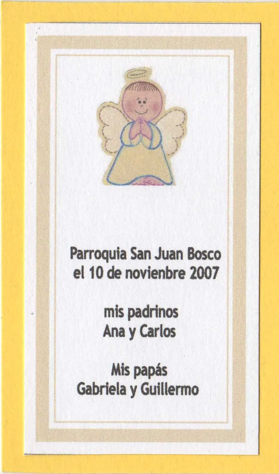 TARJETAS BAUTISMO