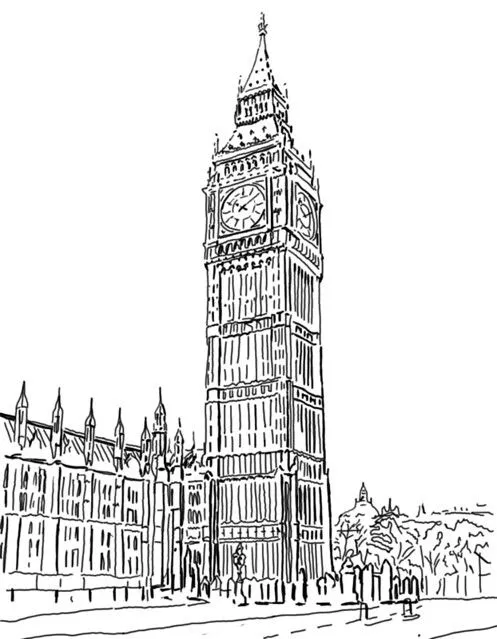 Big Ben para colorear - Imagui