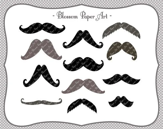 Bigotes Clipart Para imprimir y hacer fotos por blossompaperart