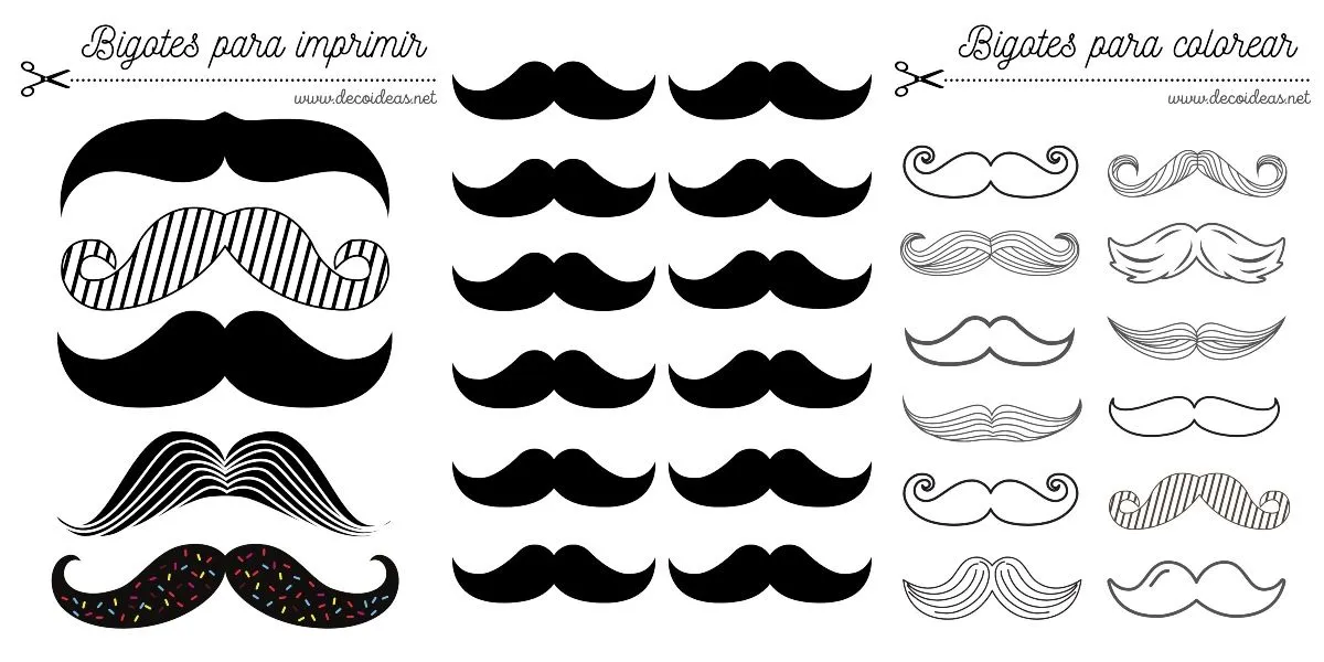 Bigotes para imprimir – Bigotes Día del Padre – Plantillas – Colorear Bigotes para imprimir – Bigotes Día del Padre – Plantillas – Colorear