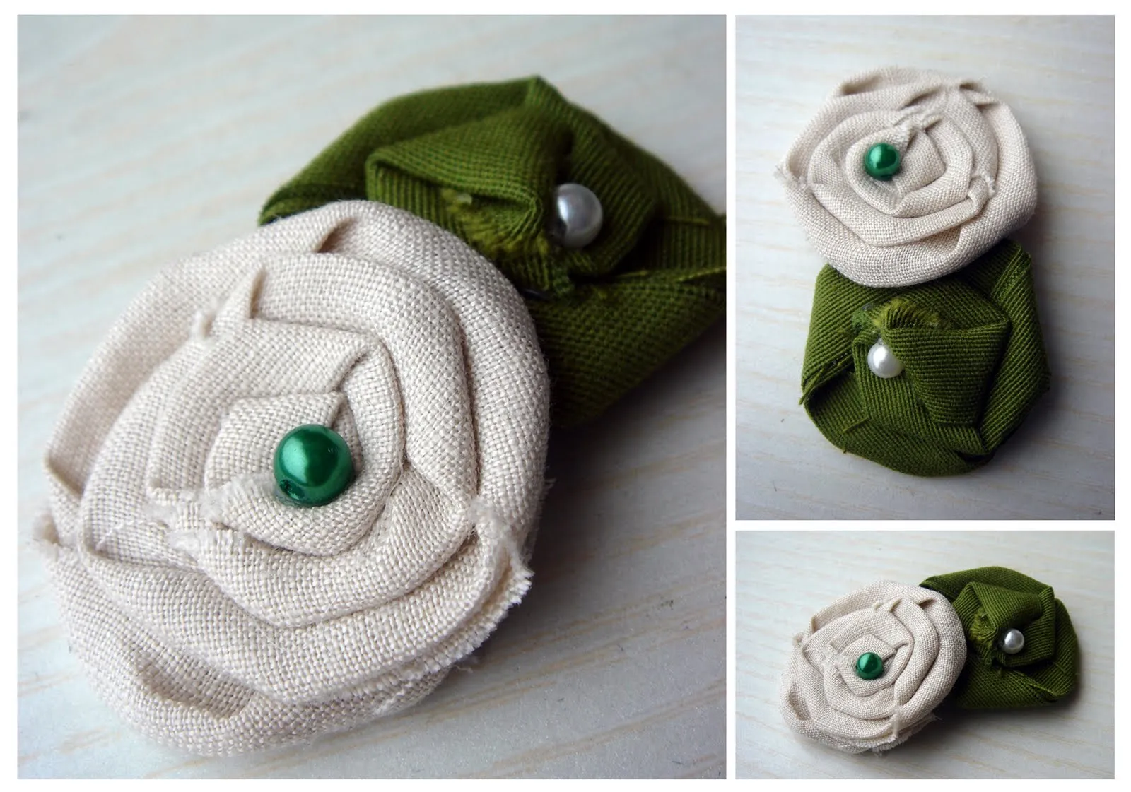 BIHURTZEN - Bisutería/Accesorios: Nº 67 - Gancho de flores en tela