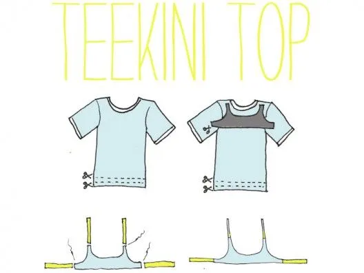 Cómo hacer un bikini con una camiseta - Guía de MANUALIDADES Cómo hacer un bikini con una camiseta - Guía de MANUALIDADES