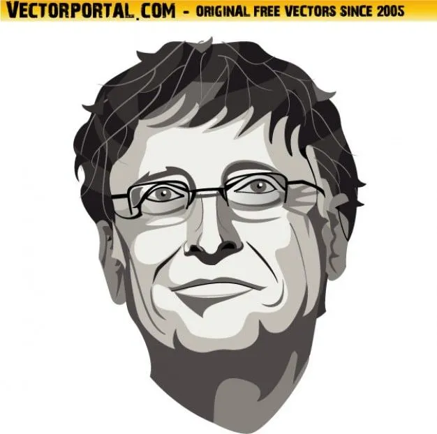 Bill gates cerca la cara en colores blanco y negro | Descargar ...