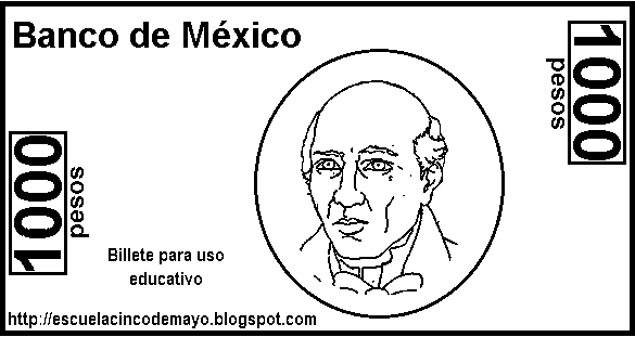 Billetes para colorear e imprimir - Imagui