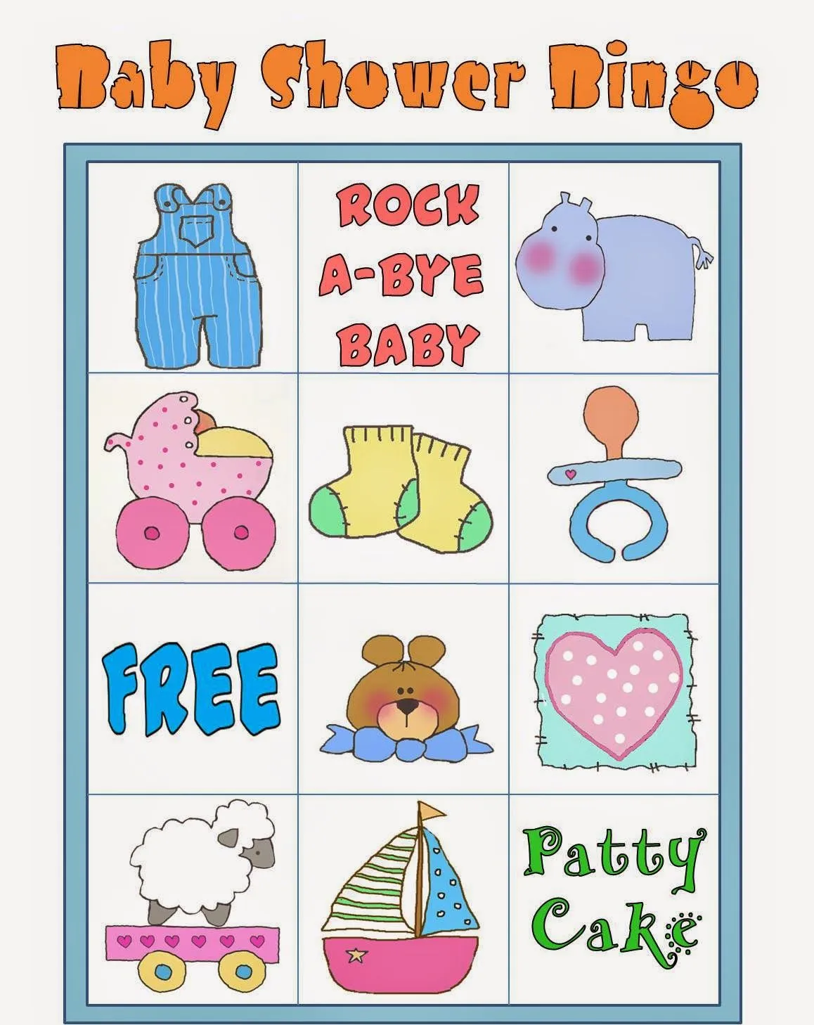 Bingo en Colores para Baby Shower para Imprimir Gratis. | Oh My Bebé!