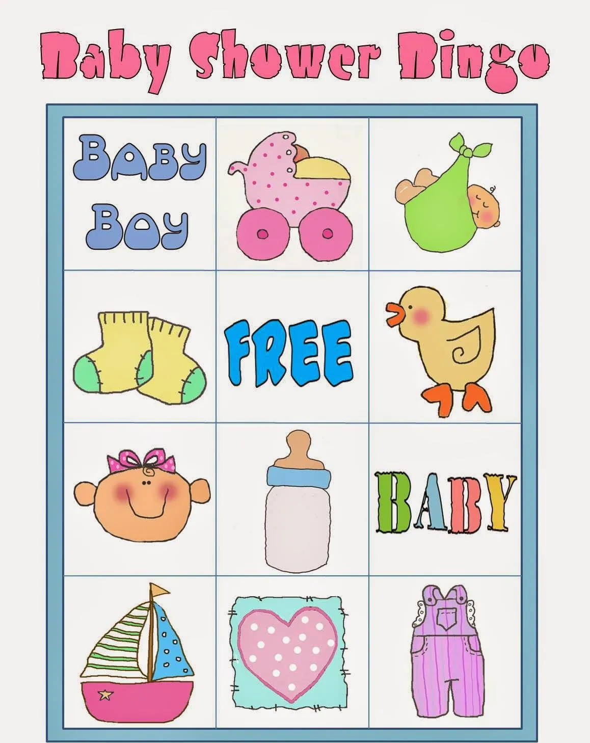 Bingo en Colores para Baby Shower para Imprimir Gratis. | Oh My Bebé!