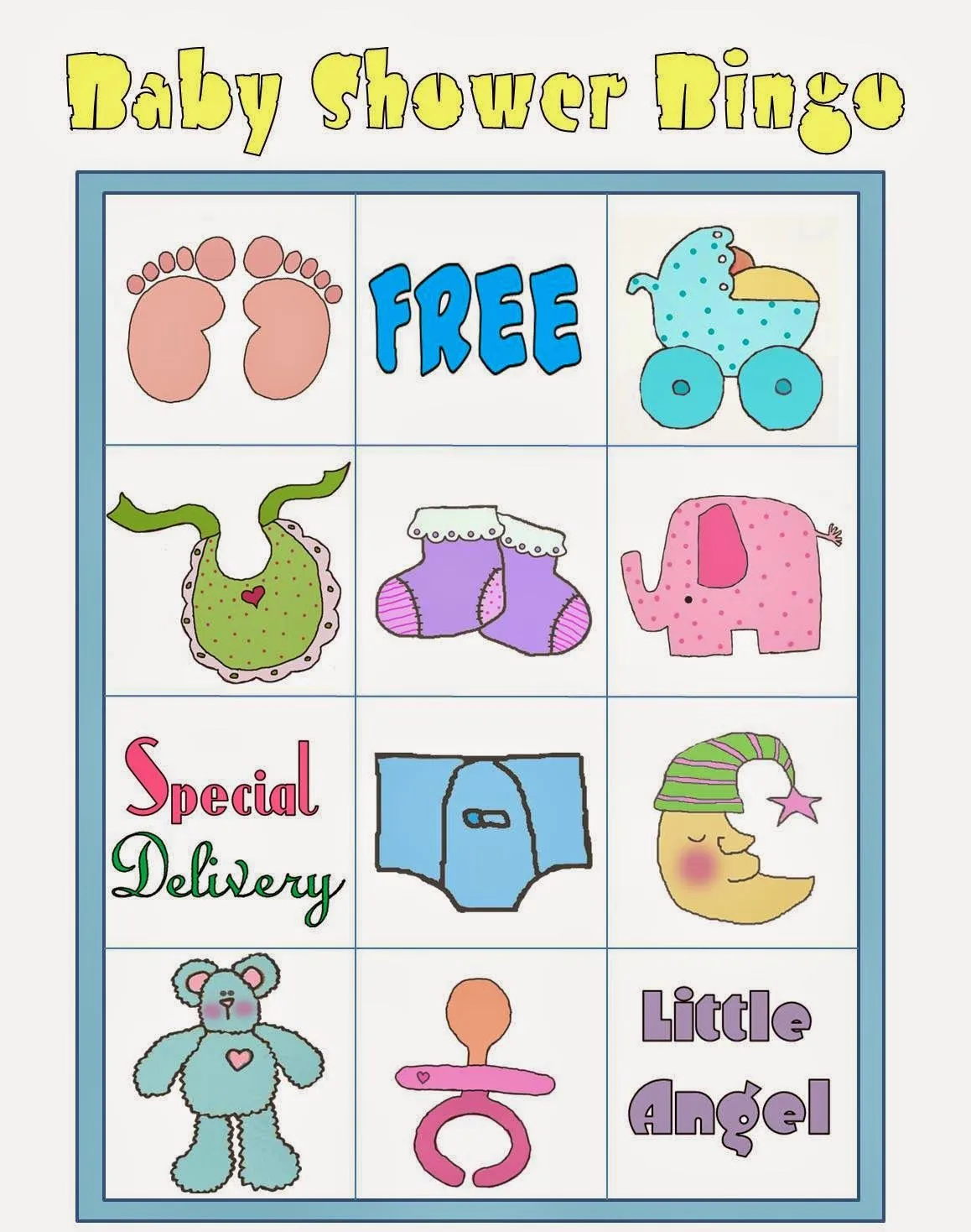 Bingo en Colores para Baby Shower para Imprimir Gratis. | Oh My Bebé!