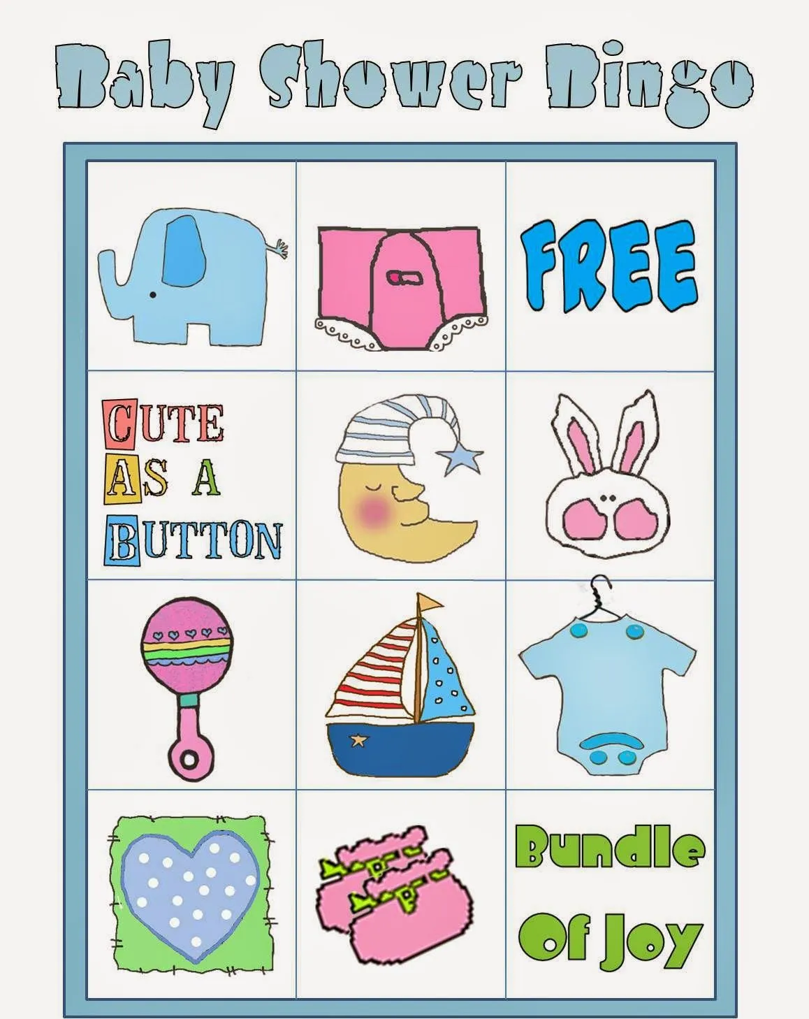 Bingo en Colores para Baby Shower para Imprimir Gratis. - Oh My Bebé! Bingo en Colores para Baby Shower para Imprimir Gratis. - Oh My Bebé!