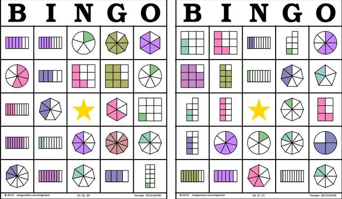 BINGO DE FRACCIONES | JUGANDO Y APRENDIENDO BINGO DE FRACCIONES | JUGANDO Y APRENDIENDO