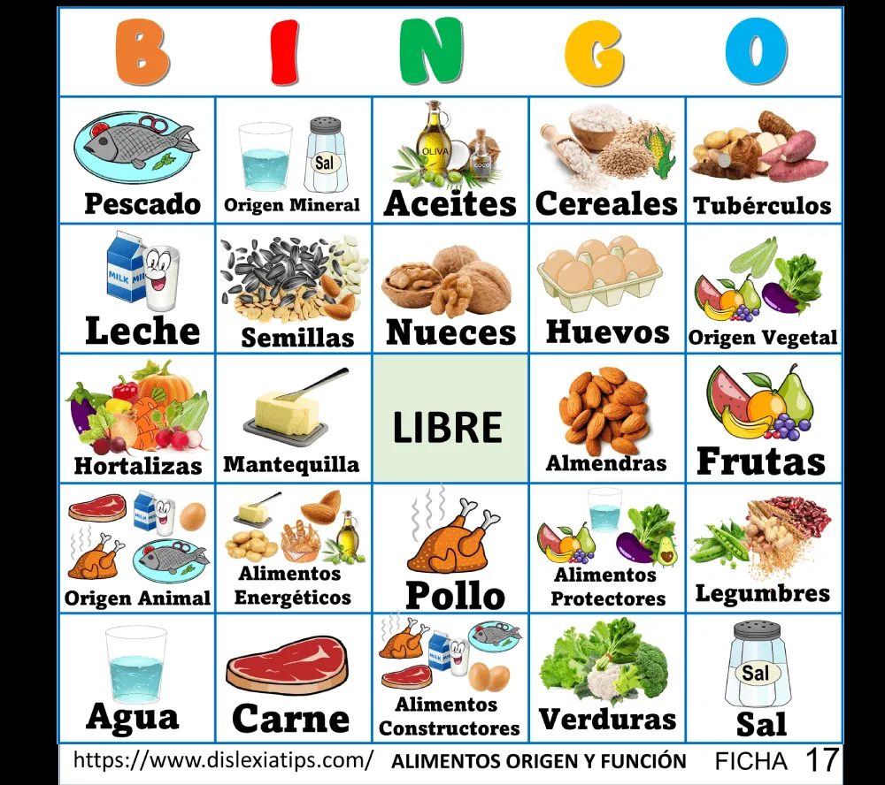 Bingo de imagenes y palabras aprende jugando Bingo de imagenes y palabras aprende jugando