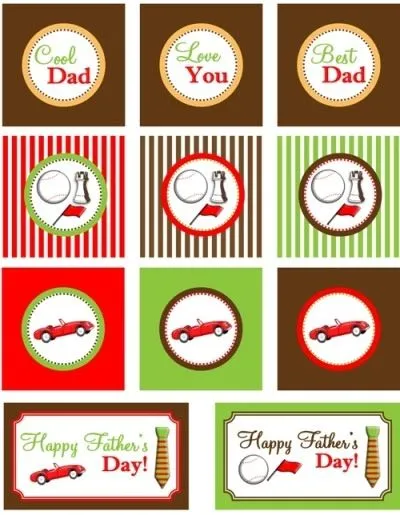 Bird's Party Blog: FREEBIE: Father's Day Gift Tags and Cupcake Toppers