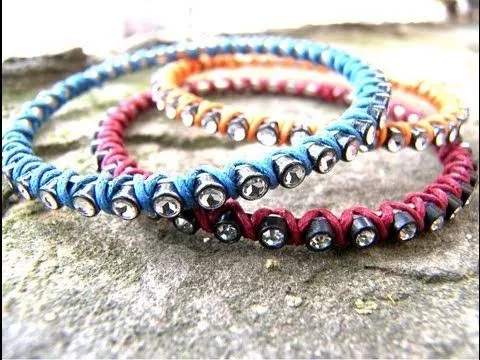 Bisuteria Manualidades - Pulsera con tiras de Strass - YouTube