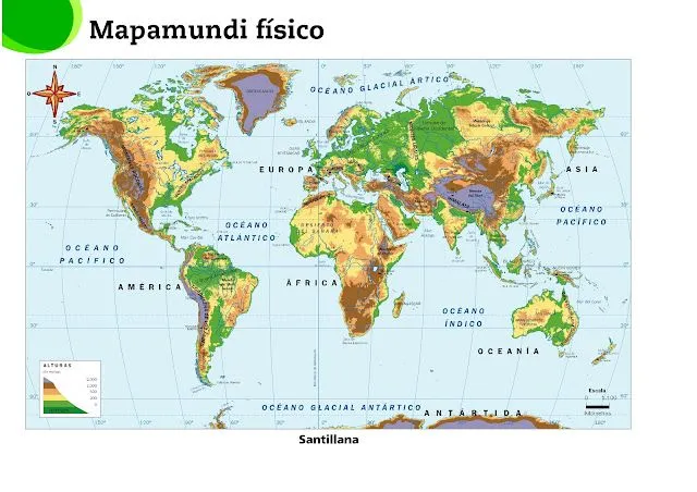 BIZNAGA" Blog de 6ºB del C.E.I.P. Los Morales: Planisferio físico