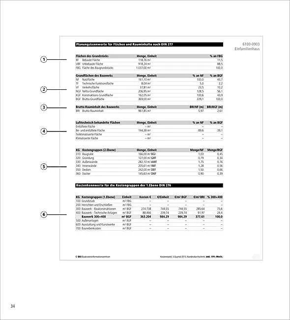 BKI Objektdaten Neubau N12. | medienservice architektur und bauwesen