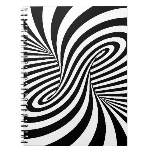 BLACK WHITE ZEBRA SWIRLS PATTERNS OPTICAL ILLUSION NOTE BOOKS from ...