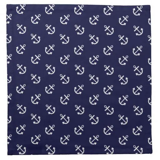El blanco ancla el modelo del fondo de los azules servilleta | Zazzle El blanco ancla el modelo del fondo de los azules servilleta | Zazzle