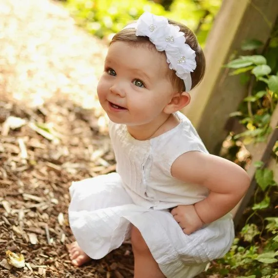 Blanco gasa venda del bebé bautismo de la venda de gasa niña de ...