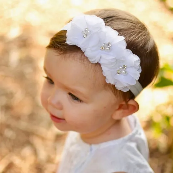 Blanco gasa venda del bebé bautismo de la venda de gasa niña de ...