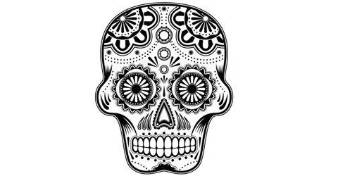 Dibujos blanco y negro de calaveras - Imagui