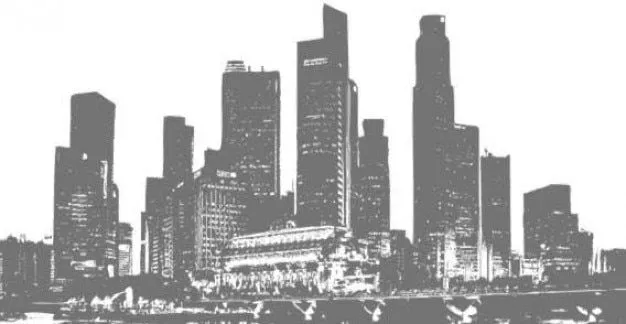 Blanco y negro, ciudades panorama | Descargar Vectores gratis