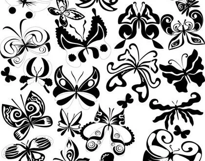 Blanco y Negro mariposa vectorial Elemento Vector misceláneos ...