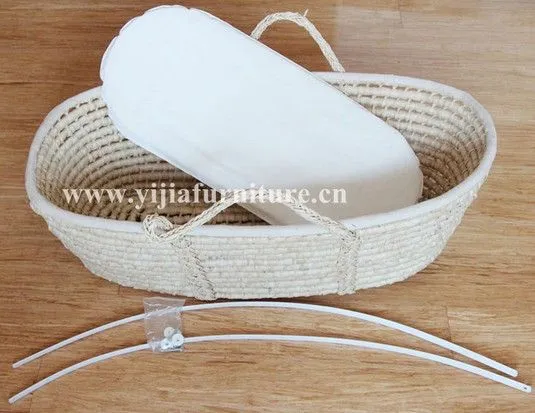 Blanco tela de la galleta Moses cesta con mecedora del soporte ... Blanco tela de la galleta Moses cesta con mecedora del soporte ...