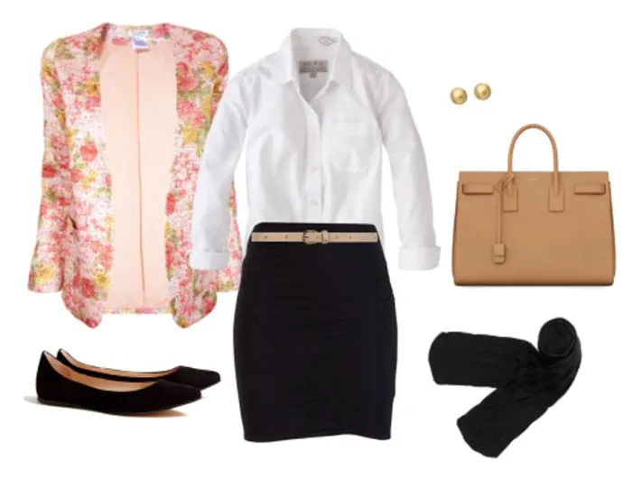 Blazer de estampado de flores *.* | Outfits para el trabajo u ...