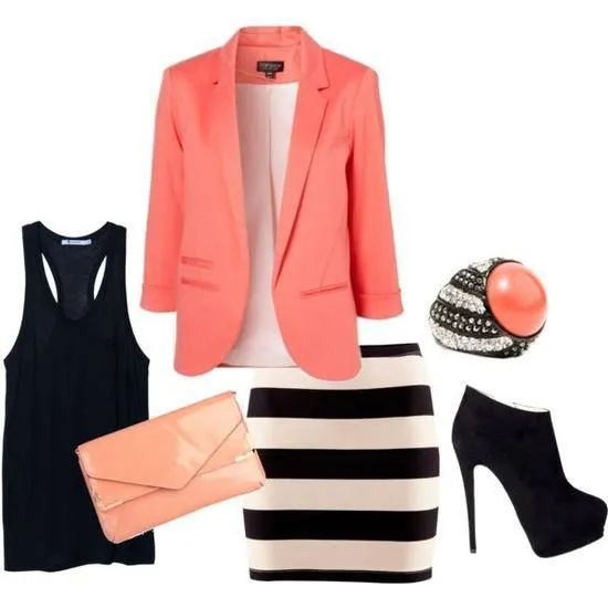 bleizer color coral | Outfit formal juvenil | Pinterest | Coral ...