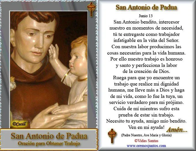 BLOG CATÓLICO GOTITAS ESPIRITUALES: ORACIÓN A SAN ANTONIO DE PADUA ...