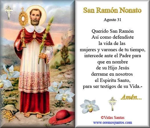 BLOG CATÓLICO GOTITAS ESPIRITUALES: ORACIONES A SAN RAMÓN NONATO BLOG CATÓLICO GOTITAS ESPIRITUALES: ORACIONES A SAN RAMÓN NONATO
