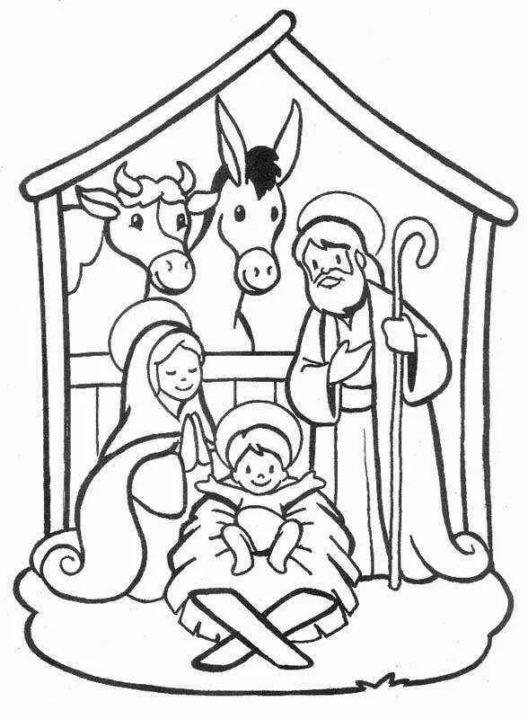 Nacimiento del niño Jesús para colorear - Imagui