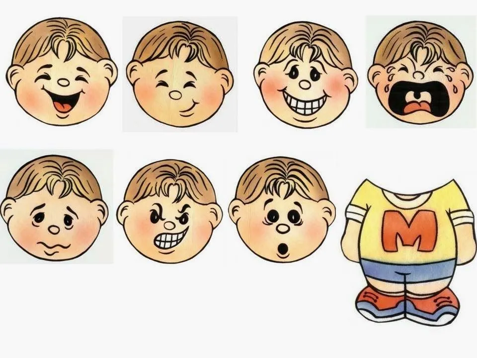 Caras de emociones para niños - Imagui