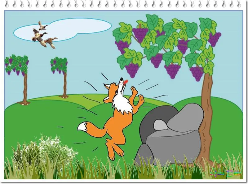 El blog de las fábulas: LA ZORRA Y LAS UVAS (Esopo) El blog de las fábulas: LA ZORRA Y LAS UVAS (Esopo)